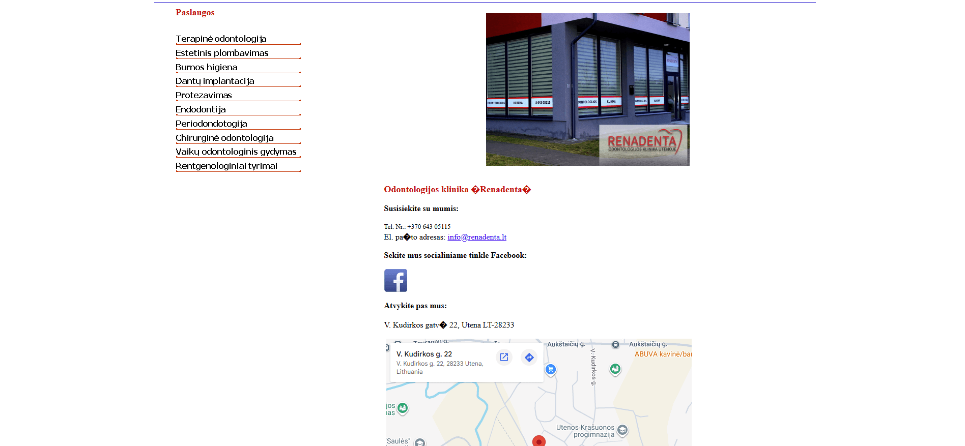 Kontaktai prieš atnaujinimą